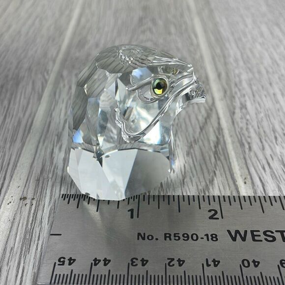 Swarovski Clear Swarovski Figurine: 013829 Chiseled Falcon Head Glass Eye Small - Picture 10 of 11